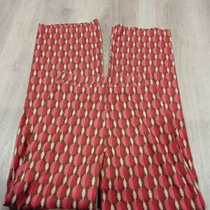 Zara Vibrant Red and Brown Geometric Trousers
